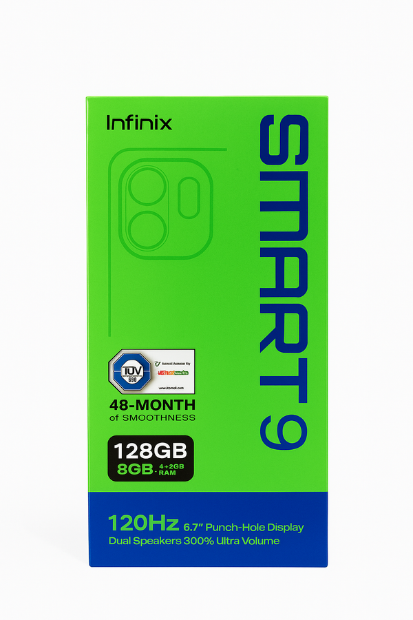 Smartphone INFINIX Smart 9HD 64GB ROM 6GB RAM Tela 90Hz/6.7" Dual Spea