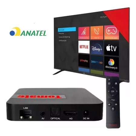 LANÇAMENTO 2025 - SMART TV ANDROID 4K ULTRA - TOMATE HOMOLOGADO- Smart Tv Box Streaming Android Tv 4k Para Netflix, Youtube