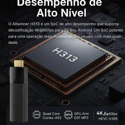 Smart Tv Android Stick Full Hd Tomate Cor Preto Tv Stick