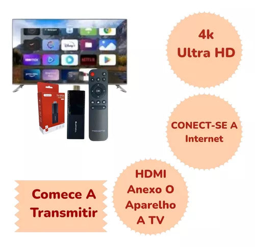 Aparelho Smart Stick Android 4k Ultra Hd Cor Preto