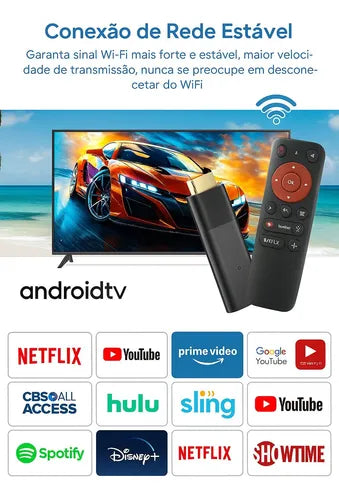 Smart Tv Android Stick Full Hd Tomate Cor Preto Tv Stick