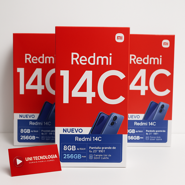 Smartphone Xiaomi Redmi 14C 256GB 4+4GB RAM VIRTUAL Preto